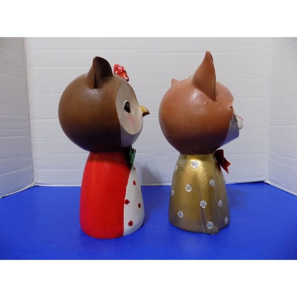 NEW Christmas Holiday Little Girl Fox & Owl Figurine Winter Decor - Picture 8 of 8